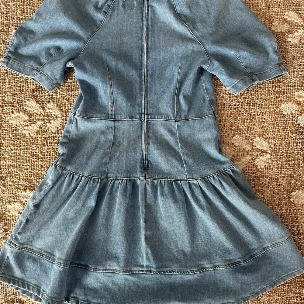 Jonathan Simkhai Blue Ruffled Tiered A-Line Dress - Picture 4 of 8